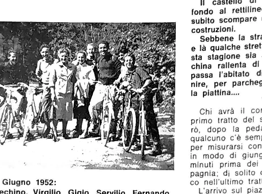 Gruppo di soci in montagna nel giugno 1952